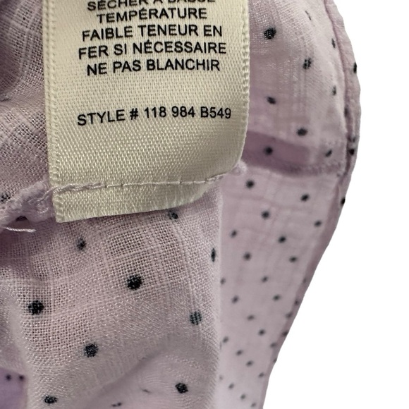 La Vie Rebecca Taylor Short Sleeve Dahlia Dot Top Size Small Purple Black Ruffle - Picture 6 of 8